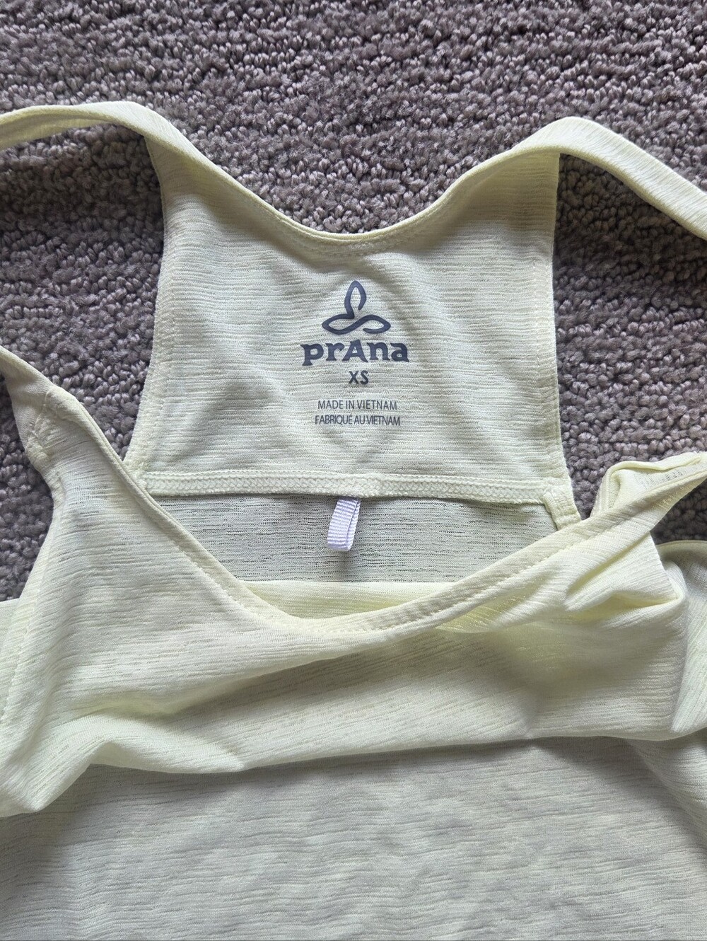 Prana Light Yellow Racerback Tank with Side Ruching - Picture 2 of 2